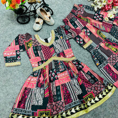 New Designer Heavy American Crepe Alia Cut Top With Shararaa OC-147