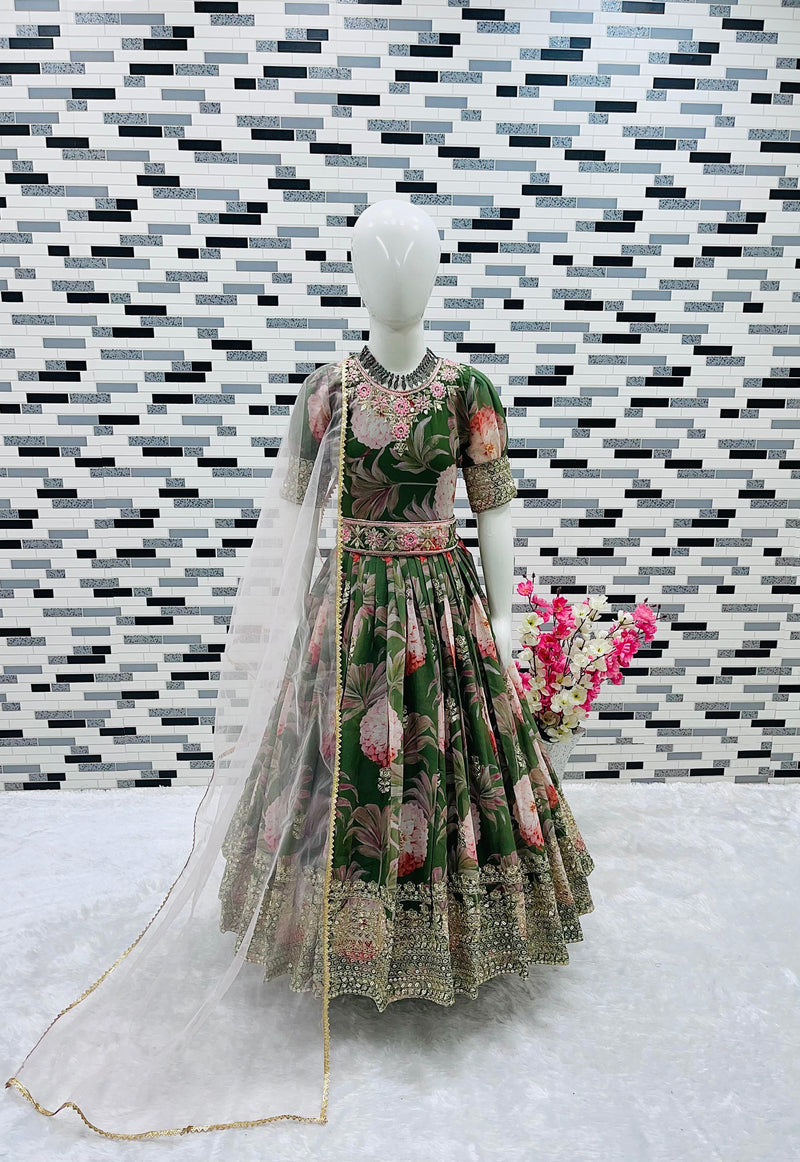 New Designer Heavy Fox Georgettee Gownn OC-152 Green