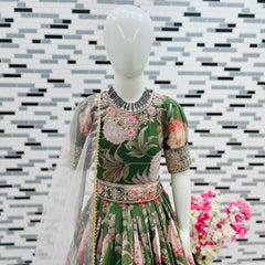 New Designer Heavy Fox Georgettee Gownn OC-152 Green