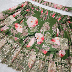 New Designer Heavy Fox Georgettee Gownn OC-152 Green