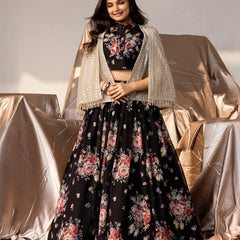 New Designer Lehenga Choli With Koti Ready To Wear Collection OC-210 Black