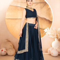 Catalina's Blue Coloured Party Wear Lehenga Choli