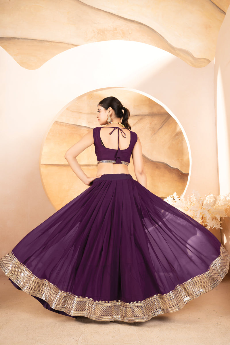 Catalina's Wine Coloured Party Wear Lehenga Choli