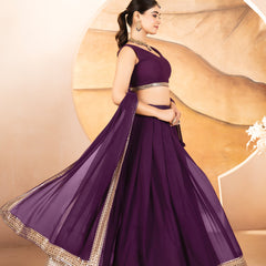 Catalina's Wine Coloured Party Wear Lehenga Choli