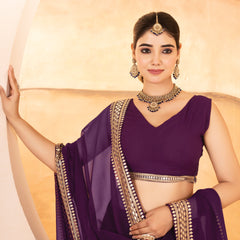 Catalina's Wine Coloured Party Wear Lehenga Choli