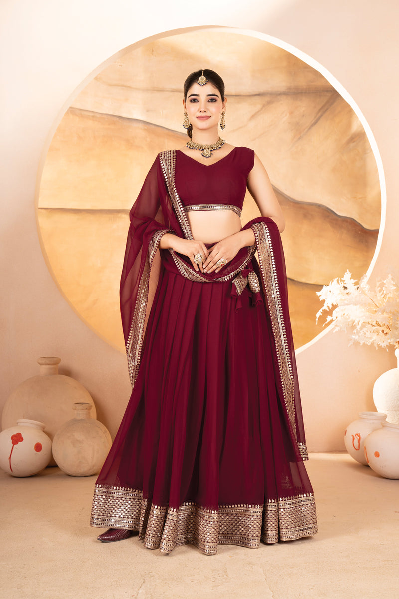 Catalina's Maroon Coloured Party Wear Lehenga Choli