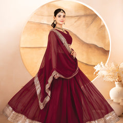 Catalina's Maroon Coloured Party Wear Lehenga Choli