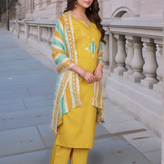 Embellished Embroidery Kurti-Pant-Dupatta Set– by QueenVastra