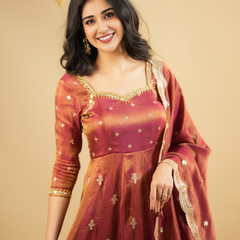Saakshi`s cosmo Slit Anarkali Premium Suit Set