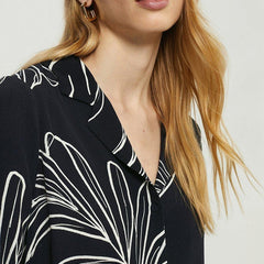 Black Printed Cotton Rayon Cord Set