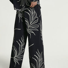 Black Printed Cotton Rayon Cord Set