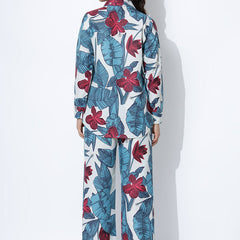 Voguish Blue Printed Palazzo Cord Set