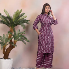 Women Pure Rayon Kurta Palazzo Set