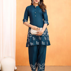 Viscose Rayon Embroidery Work Kurta Pant Set for Womens Stylish Ethnic Wear for Festive & Casual Occasions