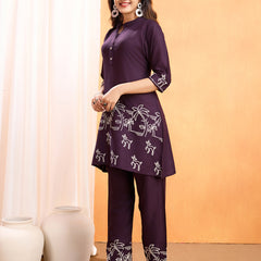 Viscose Rayon Embroidery Work Kurta Pant Set for Womens Stylish Ethnic Wear for Festive & Casual Occasions