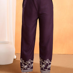 Viscose Rayon Embroidery Work Kurta Pant Set for Womens Stylish Ethnic Wear for Festive & Casual Occasions