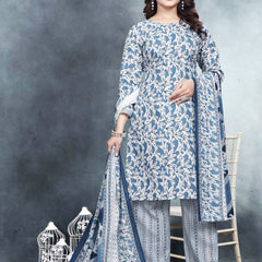 Floral Print Kurta, Trouser/Pant & Dupatta Set