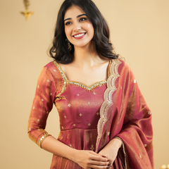 Saakshi`s cosmo Slit Anarkali Premium Suit Set