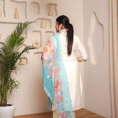 Aleena Chanderi Cotton Kurta Set with Printed Dupatta – by QueenVastra