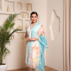 Aleena Chanderi Cotton Kurta Set with Printed Dupatta – by QueenVastra