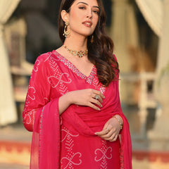 Ethereal Elegance – Silk Kurta Set with Attached Dupatta– by QueenVastra