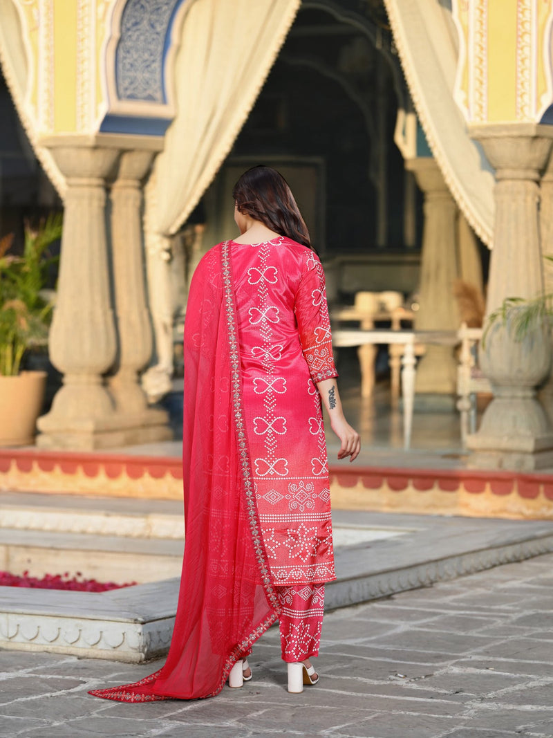 Ethereal Elegance – Silk Kurta Set with Attached Dupatta– by QueenVastra