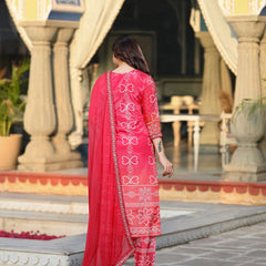 Ethereal Elegance – Silk Kurta Set with Attached Dupatta– by QueenVastra