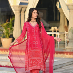 Ethereal Elegance – Silk Kurta Set with Attached Dupatta– by QueenVastra