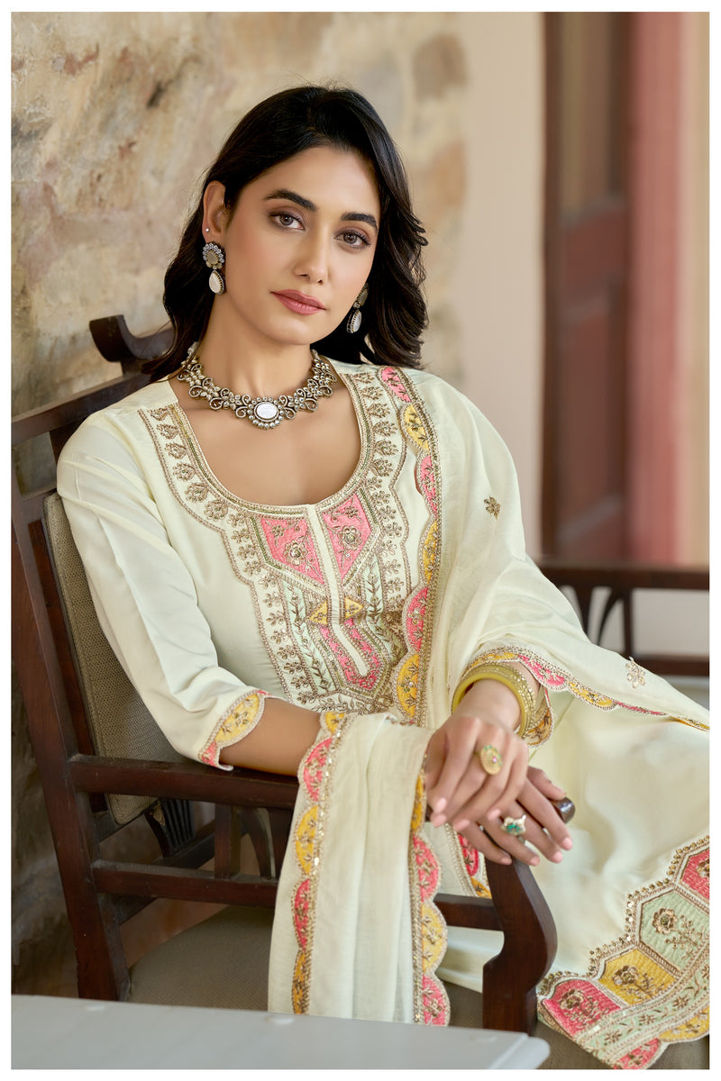 The QueenVastra Experience: Soft Chinnon Silk Kurti Set– by QueenVastra