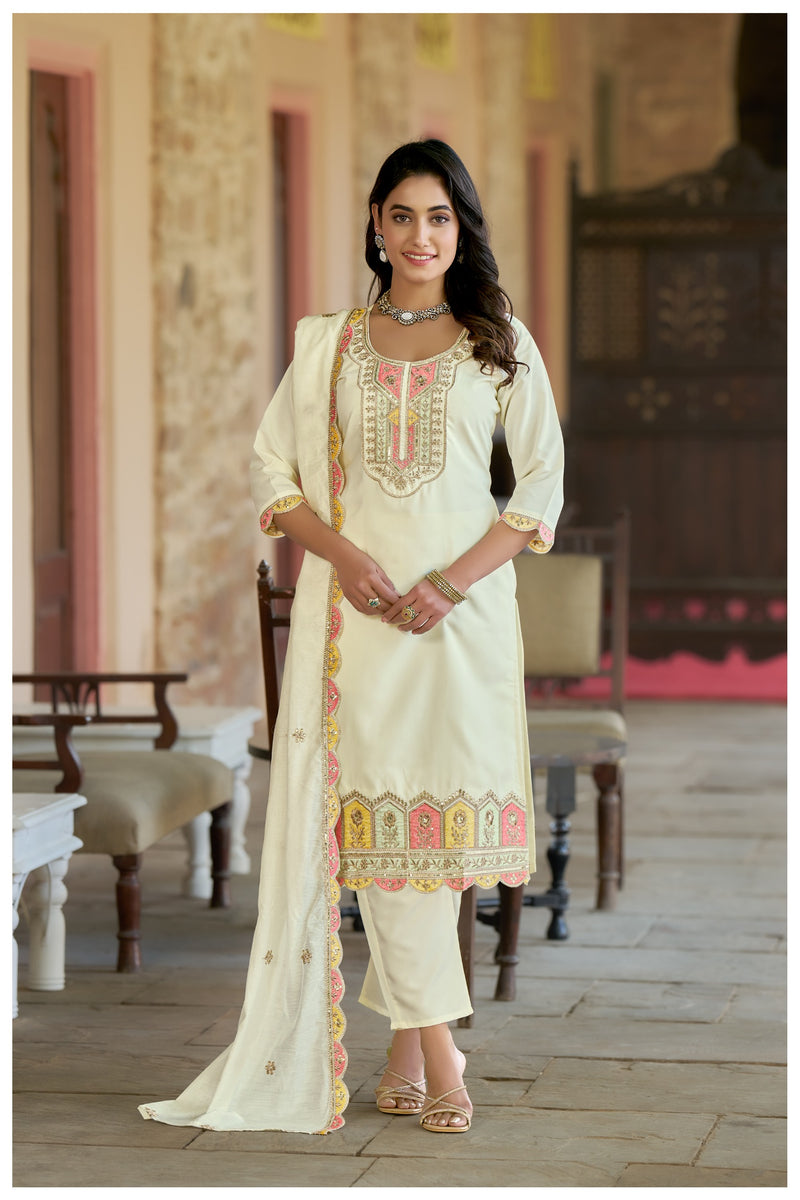 The QueenVastra Experience: Soft Chinnon Silk Kurti Set– by QueenVastra