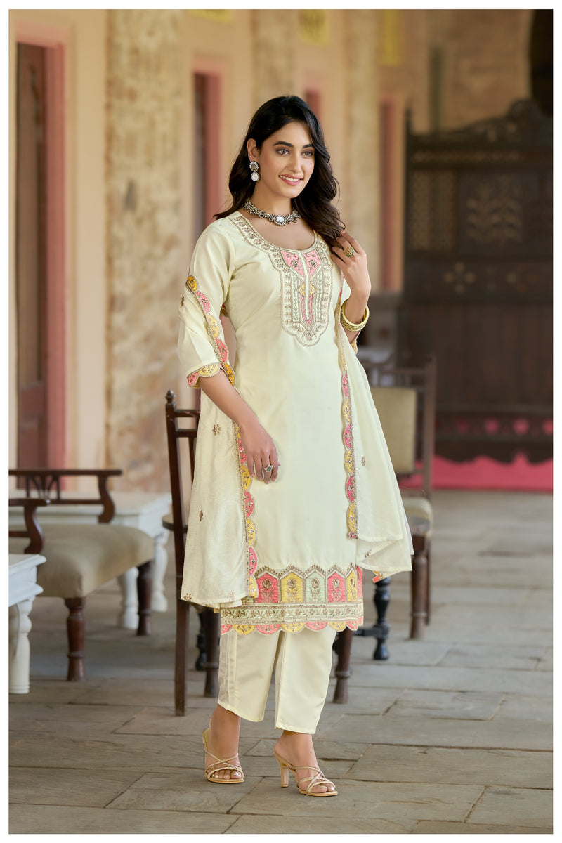 The QueenVastra Experience: Soft Chinnon Silk Kurti Set– by QueenVastra
