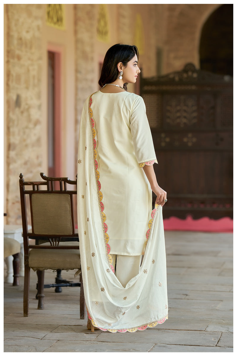 The QueenVastra Experience: Soft Chinnon Silk Kurti Set– by QueenVastra