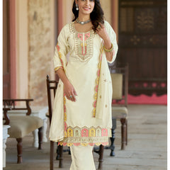 The QueenVastra Experience: Soft Chinnon Silk Kurti Set– by QueenVastra