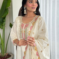 The QueenVastra Experience: Soft Chinnon Silk Kurti Set– by QueenVastra