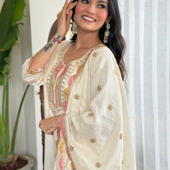 The QueenVastra Experience: Soft Chinnon Silk Kurti Set– by QueenVastra