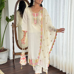 The QueenVastra Experience: Soft Chinnon Silk Kurti Set– by QueenVastra