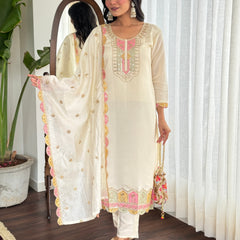 The QueenVastra Experience: Soft Chinnon Silk Kurti Set– by QueenVastra