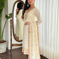 The QueenVastra Experience: Soft Chinnon Silk Kurti Set– by QueenVastra