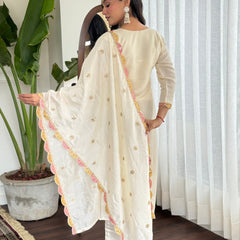 The QueenVastra Experience: Soft Chinnon Silk Kurti Set– by QueenVastra