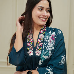 Flow With Grace – Anarkali Kurti Set by QueenVastra