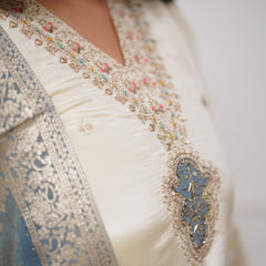 Embroidered Chanderi Silk Kurta Set – Pure Elegance in Every Thread– by QueenVastra