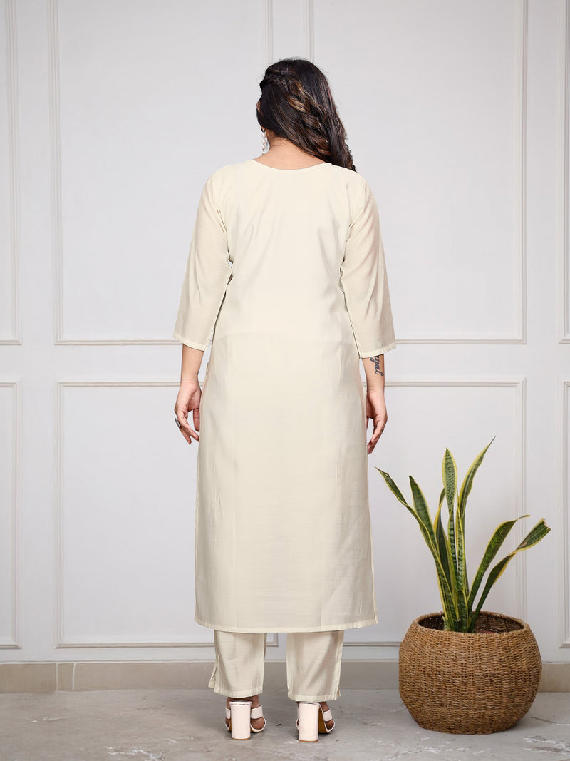 Embroidered Chanderi Silk Kurta Set – Pure Elegance in Every Thread– by QueenVastra