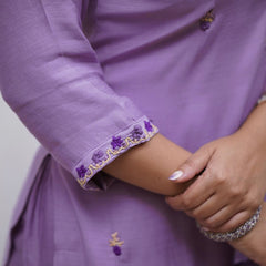 Embroidered Rayon Kurti Set with Printed Chanderi Dupatta– by QueenVastra