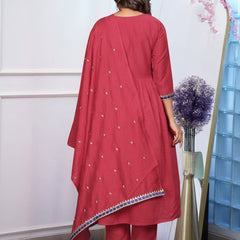 Chanderi Silk Kurta Set with Dupatta– by QueenVastra