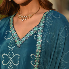 Ethereal Elegance – Silk Kurta Set with Attached Dupatta– by QueenVastra