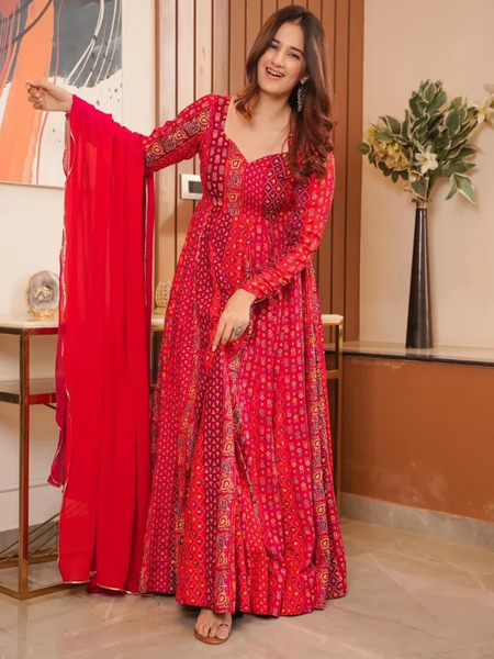 PRINT IN MASLIN FULL FLAIR WITH 18 KALI PATTERN AND CANVAS PATTA WITH DUPPTA SET READY TO WEAR DKB -8