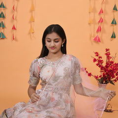 New Designer Heavy Fox Georgettee Gownn OC-152 Cream