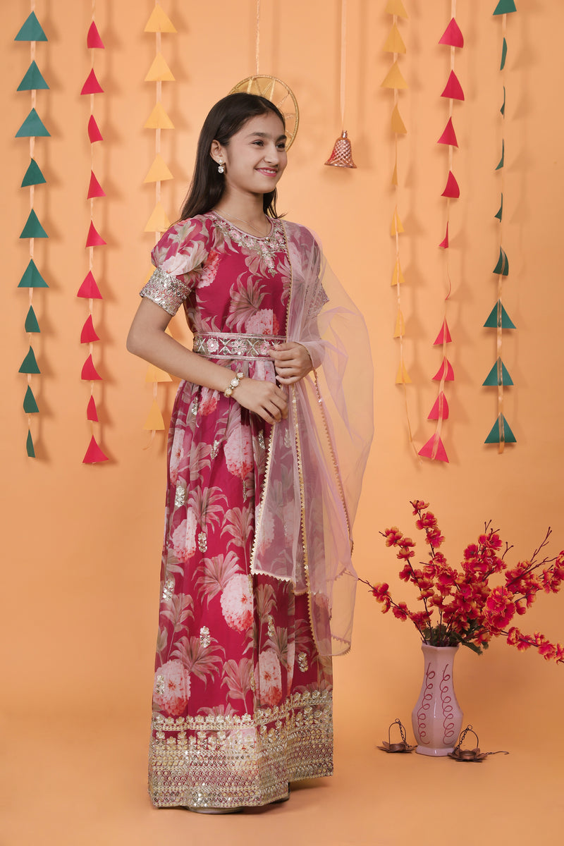 New Designer Heavy Fox Georgette Gownn OC-152 Maroon