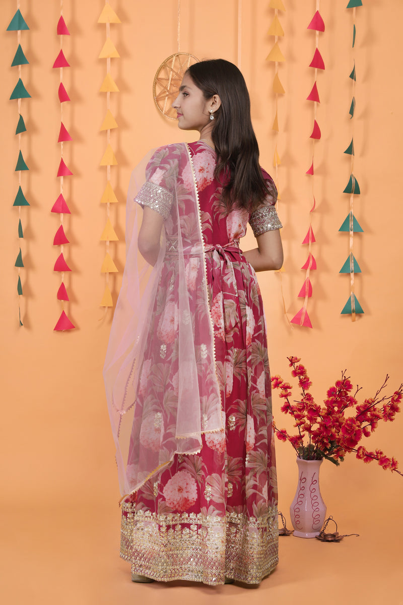 New Designer Heavy Fox Georgette Gownn OC-152 Maroon