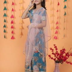New Designer Heavy Fox Georgette Gownn OC-152 Blue